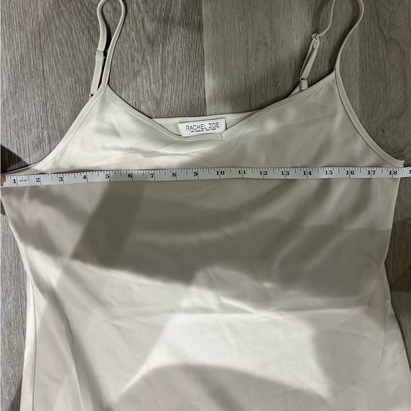 NEW RACHEL ZOE Size M Cream Satin Maxi Dress with Knit Criss Cross Sweater - Picture 12 of 13